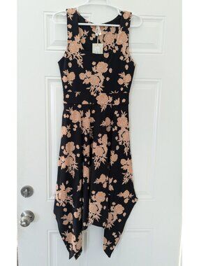 Twilight Floral Fit & Flare Handkerchief Dress | Size Small | NWT
